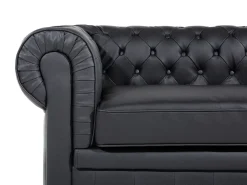 Set da salotto 4 posti CHESTERFIELD Pelle naturale Nero