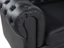 Set da salotto 4 posti CHESTERFIELD Pelle naturale Nero