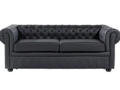 Set da salotto 4 posti CHESTERFIELD Pelle naturale Nero