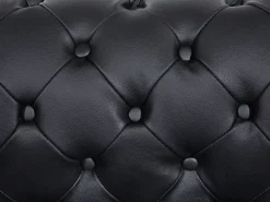 Set da salotto 4 posti CHESTERFIELD Pelle naturale Nero