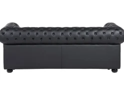 Set da salotto 4 posti CHESTERFIELD Pelle naturale Nero