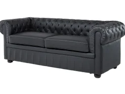 Set da salotto 4 posti CHESTERFIELD Pelle naturale Nero