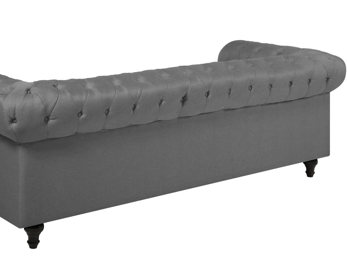 Set da salotto 4 posti CHESTERFIELD Tessuto Grigio chiaro