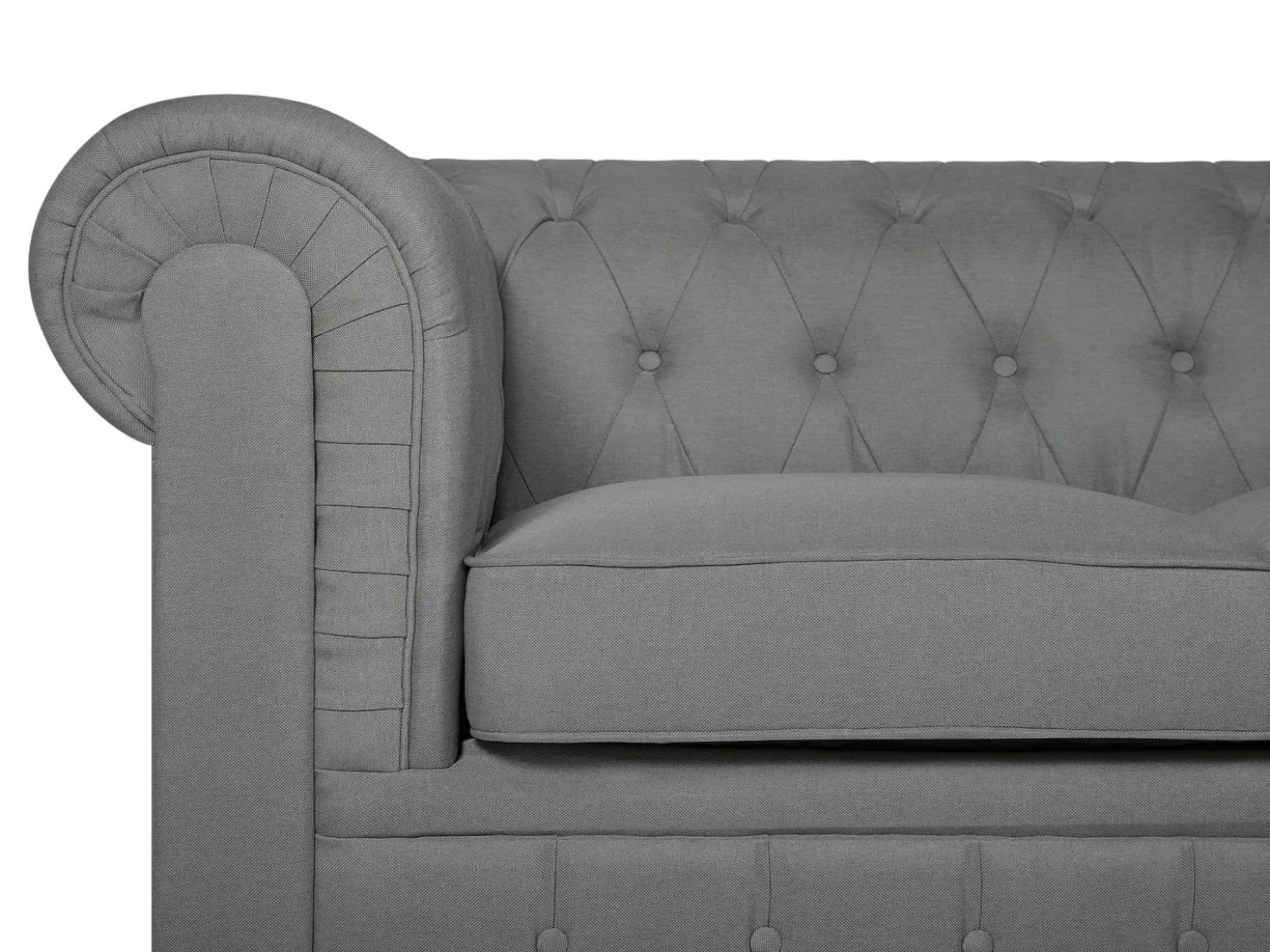 Set da salotto 4 posti CHESTERFIELD Tessuto Grigio chiaro
