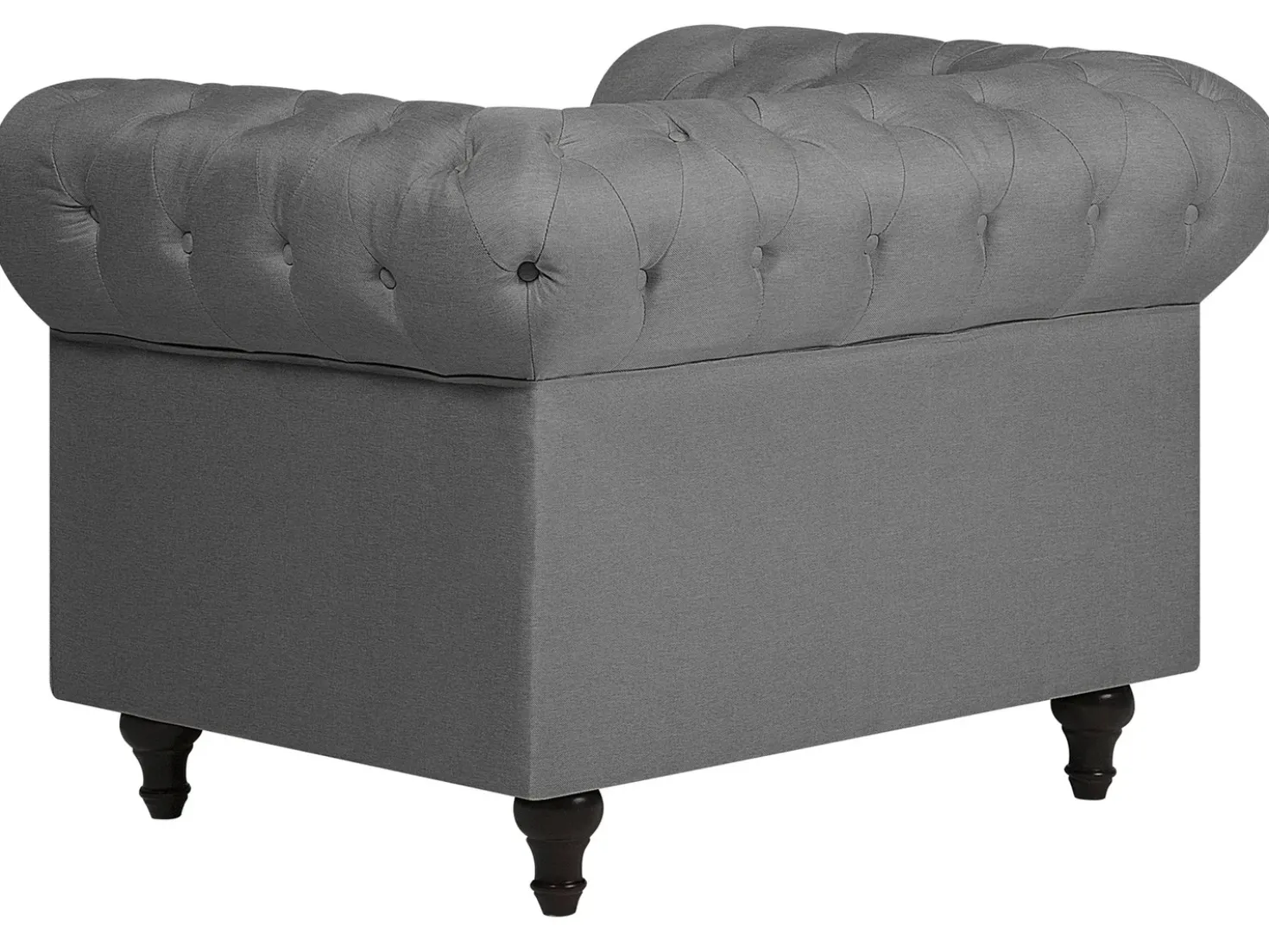 Set da salotto 4 posti CHESTERFIELD Tessuto Grigio chiaro
