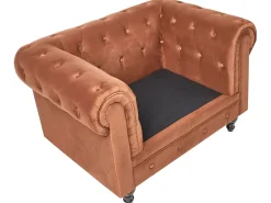 Set da salotto 4 posti CHESTERFIELD Velluto Marrone dorato