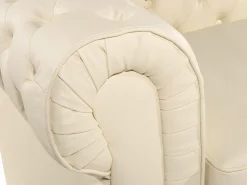 Set da salotto 4 posti CHESTERFIELD Pelle naturale Beige chiaro