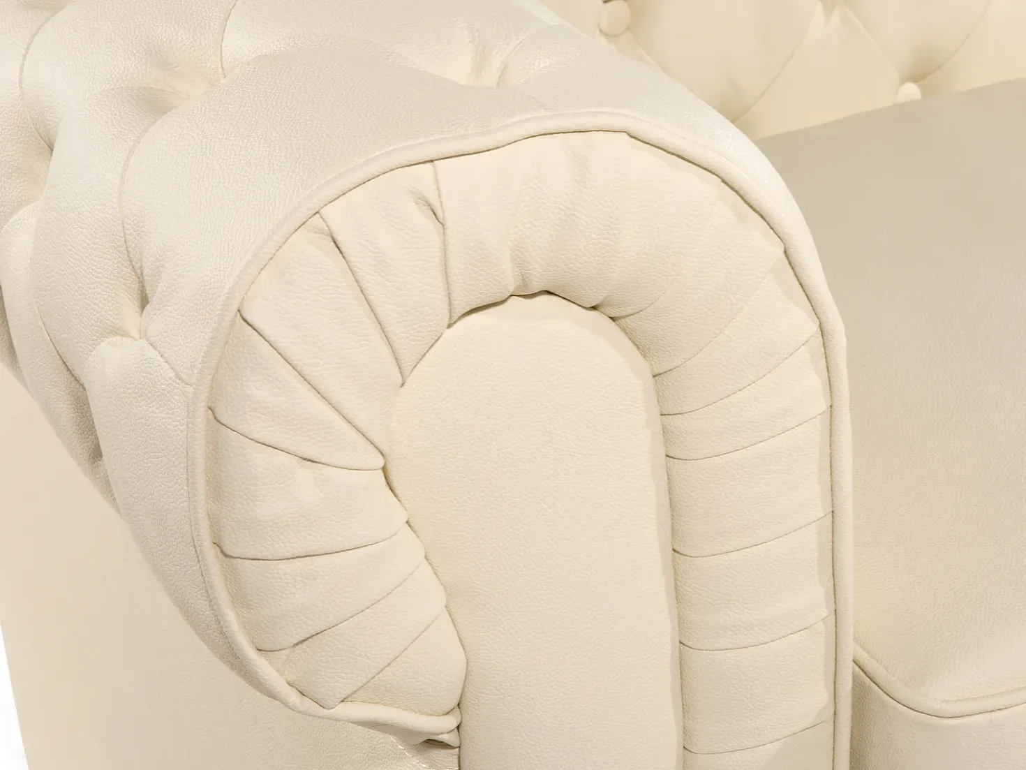 Set da salotto 4 posti CHESTERFIELD Pelle naturale Beige chiaro