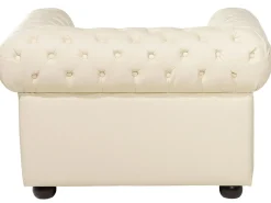 Set da salotto 4 posti CHESTERFIELD Pelle naturale Beige chiaro
