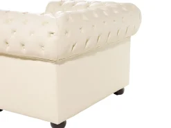 Set da salotto 4 posti CHESTERFIELD Pelle naturale Beige chiaro