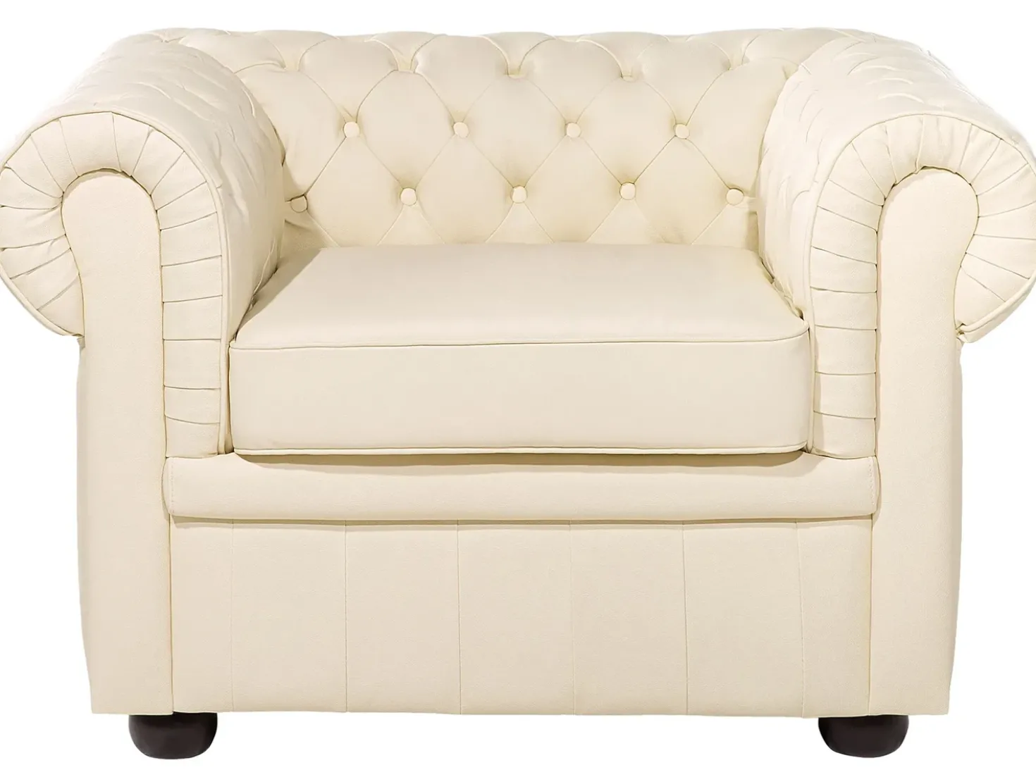 Set da salotto 4 posti CHESTERFIELD Pelle naturale Beige chiaro