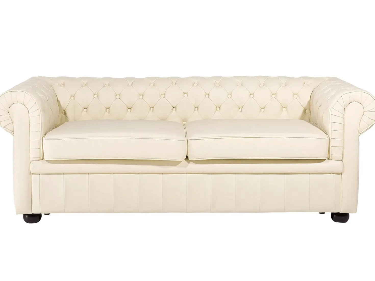 Set da salotto 4 posti CHESTERFIELD Pelle naturale Beige chiaro