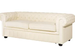 Set da salotto 4 posti CHESTERFIELD Pelle naturale Beige chiaro