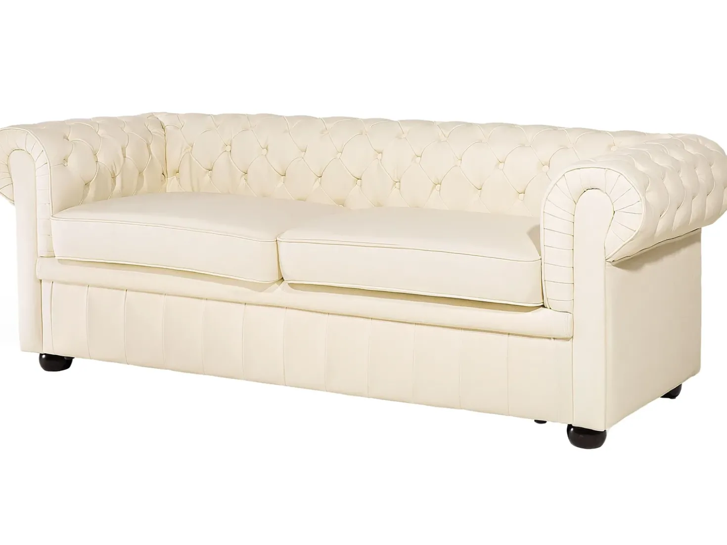 Set da salotto 4 posti CHESTERFIELD Pelle naturale Beige chiaro