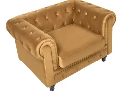 Set da salotto 4 posti CHESTERFIELD Velluto Oro