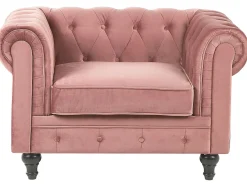 Set da salotto 4 posti CHESTERFIELD Velluto Rosa