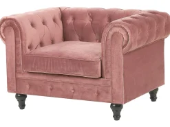 Set da salotto 4 posti CHESTERFIELD Velluto Rosa