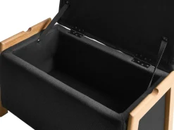 Set da salotto 3 posti EDLAND Tessuto Nero con Panca