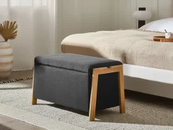 Set da salotto 3 posti EDLAND Tessuto Nero con Panca