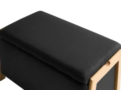 Set da salotto 3 posti EDLAND Tessuto Nero con Panca