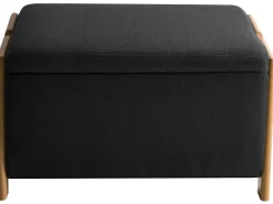 Set da salotto 3 posti EDLAND Tessuto Nero con Panca