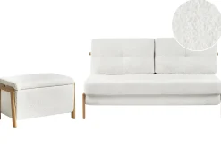 Set da salotto 3 posti EDLAND Bouclé Bianco con Panca