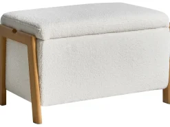 Set da salotto 3 posti EDLAND Bouclé Bianco con Panca