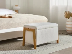 Set da salotto 3 posti EDLAND Bouclé Bianco con Panca