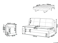 Set da salotto 3 posti EDLAND Bouclé Bianco con Panca