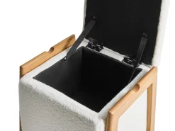 Set da salotto 3 posti EDLAND Bouclé Bianco con Pouf