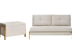 Set da salotto 3 posti EDLAND Tessuto Beige chiaro con Panca