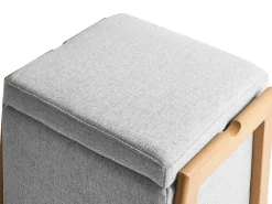 Set da salotto 3 posti EDLAND Tessuto Grigio chiaro con Pouf