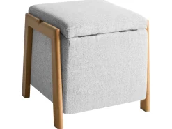 Set da salotto 3 posti EDLAND Tessuto Grigio chiaro con Pouf