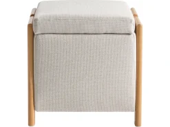 Set da salotto 3 posti EDLAND Tessuto Beige chiaro con Pouf