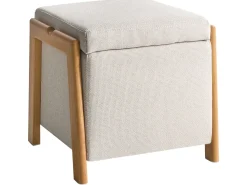 Set da salotto 3 posti EDLAND Tessuto Beige chiaro con Pouf
