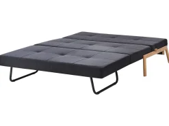 Set da salotto 3 posti EDLAND Tessuto Nero con Pouf