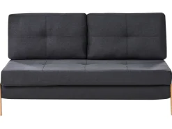 Set da salotto 3 posti EDLAND Tessuto Nero con Pouf