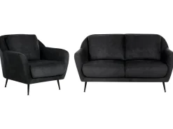Set da salotto 3 posti EIBY Ciniglia Nero