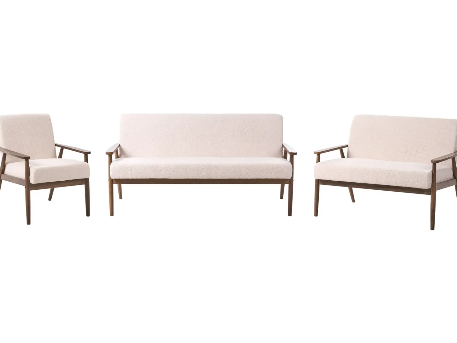 Set da salotto 6 posti ESRUM Bouclé Marrone scuro/Beige