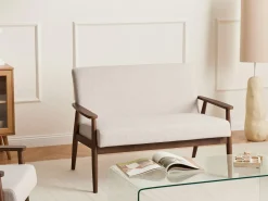 Set da salotto 6 posti ESRUM Tessuto Marrone scuro/Beige