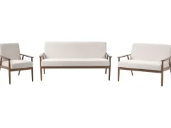 Set da salotto 6 posti ESRUM Tessuto Marrone scuro/Beige
