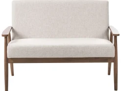 Set da salotto 6 posti ESRUM Tessuto Marrone scuro/Beige