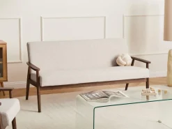 Set da salotto 6 posti ESRUM Tessuto Marrone scuro/Beige