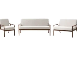 Set da salotto 6 posti ESRUM Tessuto Marrone scuro/Grigio