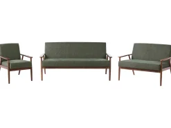Set da salotto 6 posti ESRUM Tessuto Marrone scuro/Verde