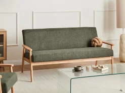 Set da salotto 6 posti ESRUM Tessuto Marrone chiaro/Verde