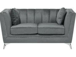 Set da salotto 5 posti GAULA Velluto Grigio