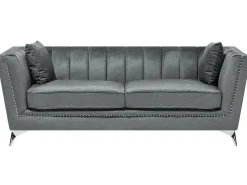 Set da salotto 5 posti GAULA Velluto Grigio