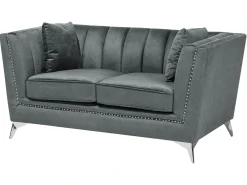 Set da salotto 5 posti GAULA Velluto Grigio