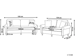 Set da salotto 5 posti GINNERUP Tessuto Marrone